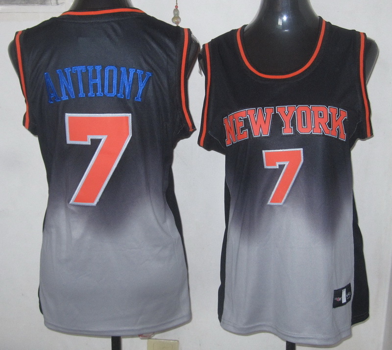 2017 Women NBA New York Knicks #7 Anthony black grey jerseys->more jerseys->NBA Jersey